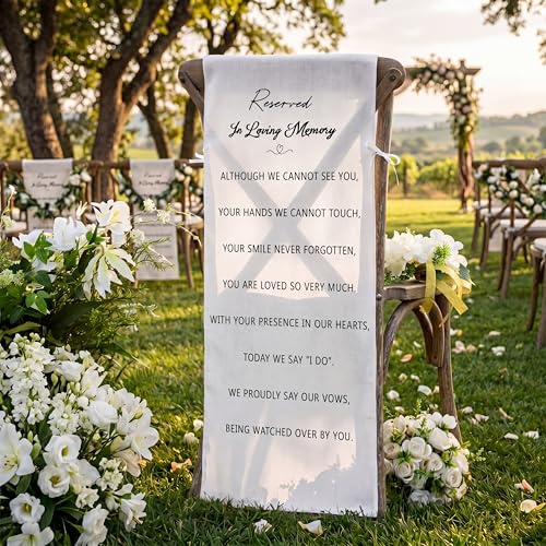 Wedding Memorial Chair Sign - Reserved for Loved Ones in Heaven