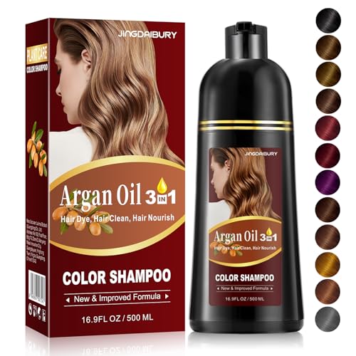 Onilyua Black Hair Dye Shampoo with Argan Oil for 100% Gray Coverage