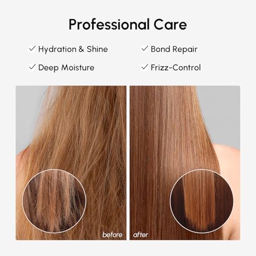 MAREE Deep Conditioning Hair Mask for Damaged Hair Treatment ? Keratin Hair Care for Hydrating Growth Repair Moisturizing ? Dry Curly Color Refreshing ? 10 Fl Oz, White