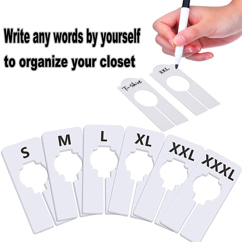 30 PCS Clothing Rack Dividers - Size Tabs for Organization