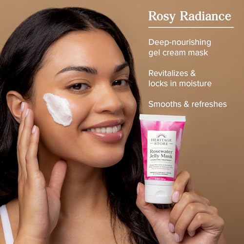 HERITAGE STORE Rosewater Jelly Facial Mask - Hydrating Gel for Dry Skin