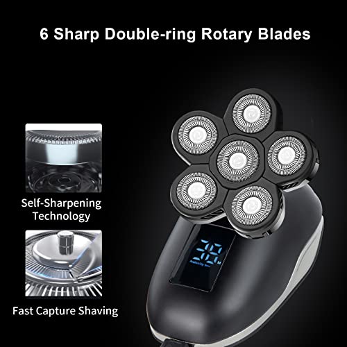 UPTARD Black6 Head Shaver Replacement Blades - 7D Rotary Blades