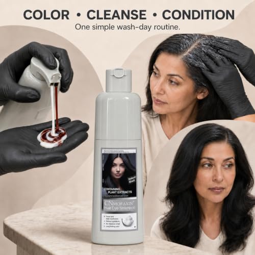Natural Black 3-in-1 Hair and Beard Color Shampoo for Gray Coverage