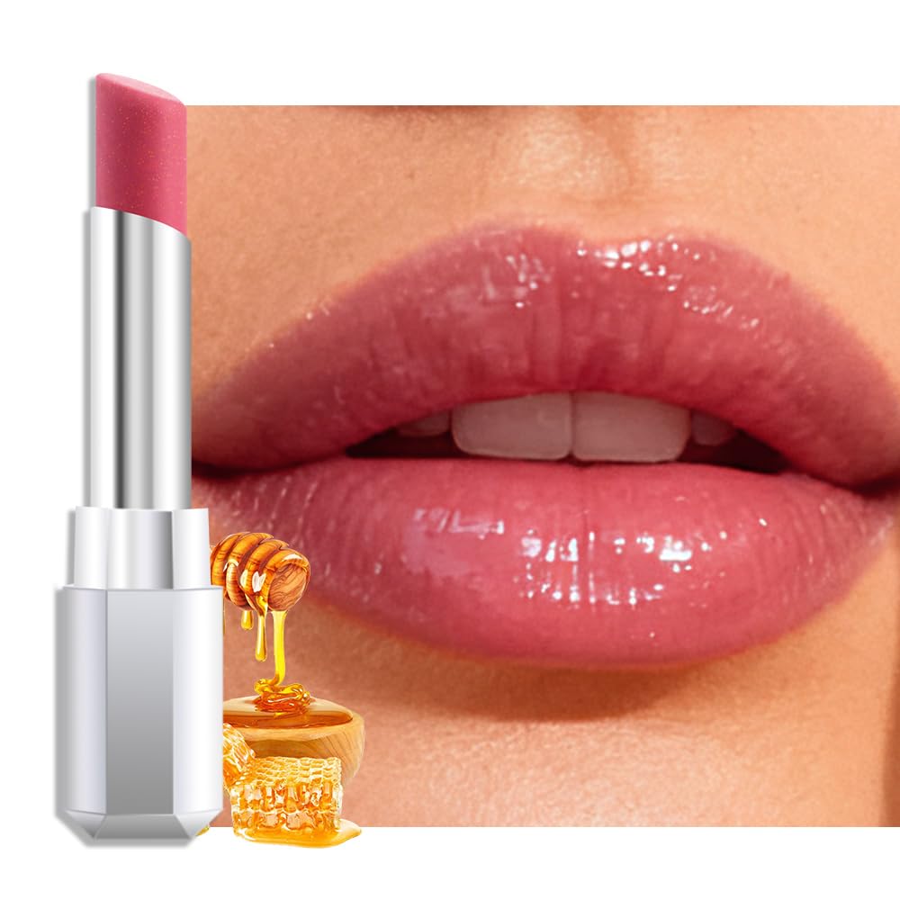 Pink Honey Lipstick Tinted Lip Balm - Moisturizing Hydrating Lip Gloss for Dry Lips | Sheer Lightweight Makeup, 1Pc #01 Dusty Pink