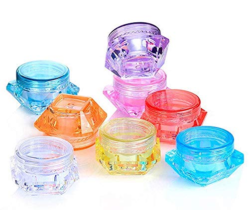 Healthcom 50 Pcs 5ml Empty Cosmetic Sample Jars - Clear Diamond Makeup Pots