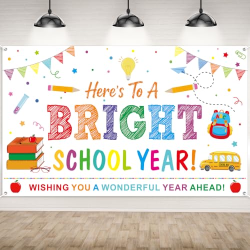 Here's to A Bright School Year Backdrop - 73x44 Inch Photo Background