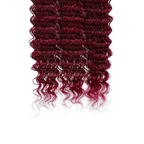 Luxvogue Burgundy 99J Deep Wave Human Hair Bundles - 100% Brazilian Virgin