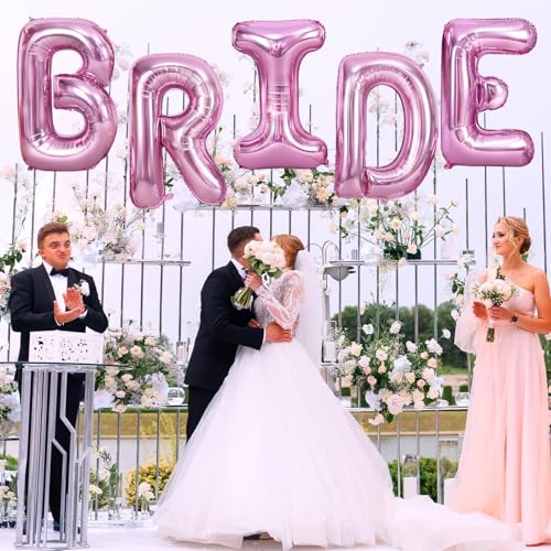 40-Inch Rose Pink Bride Balloons for Bachelorette Party