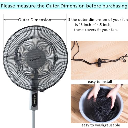 12-Inch Fan Covers for Table Fans - Child Safety Mesh Protectors (2 Pack)