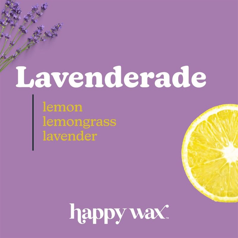 Happy Wax Scented Soy Wax Melts - Lavenderade - Natural Strong Infused with Essential Oils - Non Toxic Pet Safe - (4 oz Pouch)