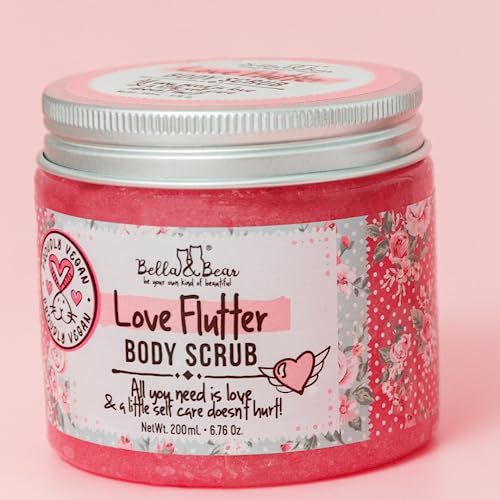 Bella & Bear Love Flutter Body Scrub - Exfoliating & Nourishing Skin Polish