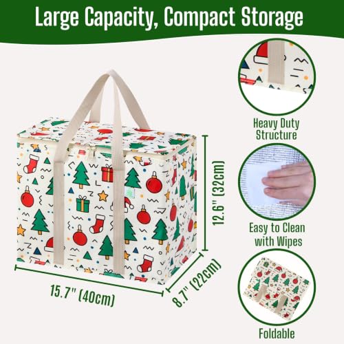VENO Insulated Cooler Bag - Reusable Grocery Tote, 2 Pack