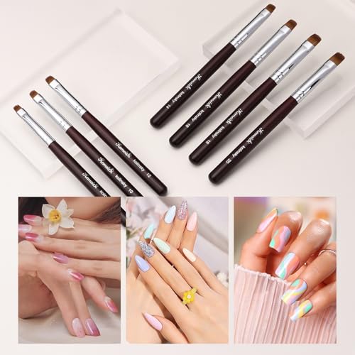 KEMEISI #12 Red Wood Nail Brush for French Tips & Clean-Up
