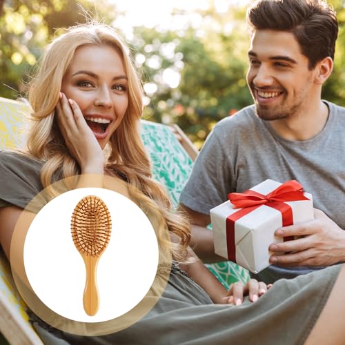 Wanmu 6-Piece Bamboo Paddle Hair Brush Set - Anti-Static Detangling Brushes