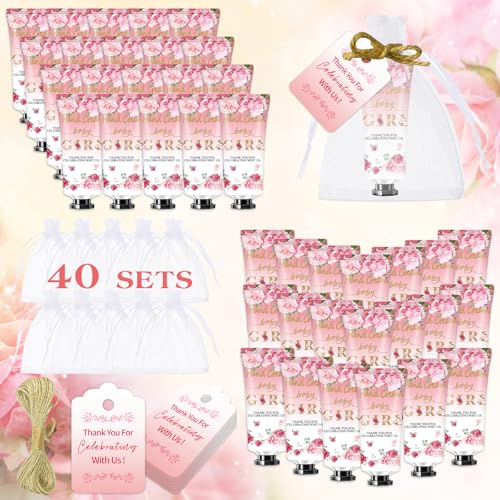 40-Pack Rose Hand Cream Gift Set for Baby Shower & Wedding Party Favors