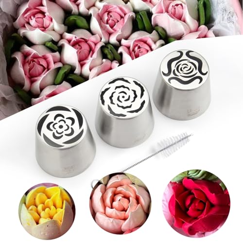 Extra Large Russian Tulip Icing Tips Set - 4 Pcs Stainless Steel