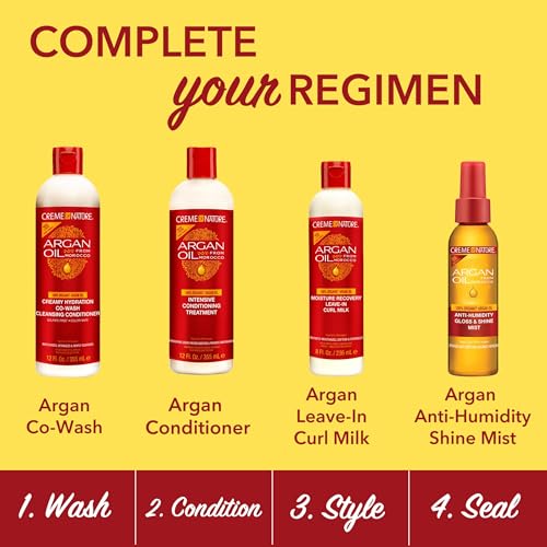 Creme of Nature Argan Oil Moisture Recovery Leave-In Milk, 8 Fl Oz (Pack of 2)