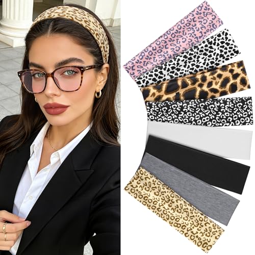 Fashion Cheetah Print Headbands Set for Women - 8 Pack Hair Accessories