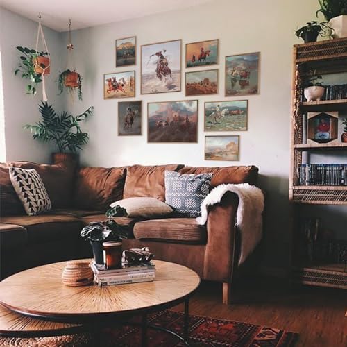 Vintage Western Cowboy Wall Art Set - Rustic Canvas Prints