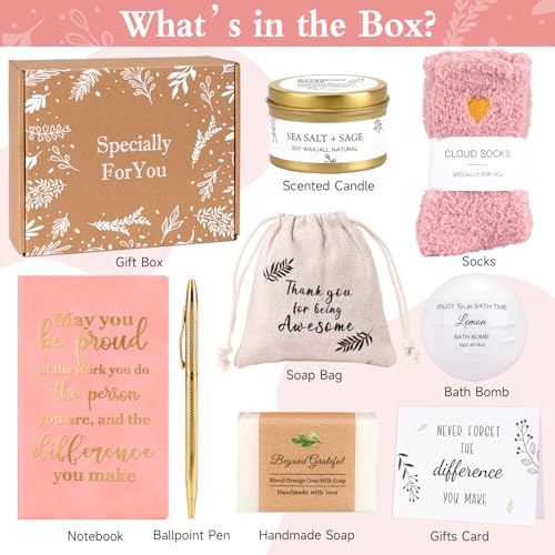 Employee Appreciation Gift Box for Women - Relaxation Spa Set, Pink