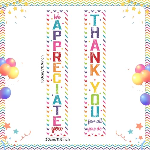 We Appreciate You Banner Set - 3pcs Colorful Party Decorations