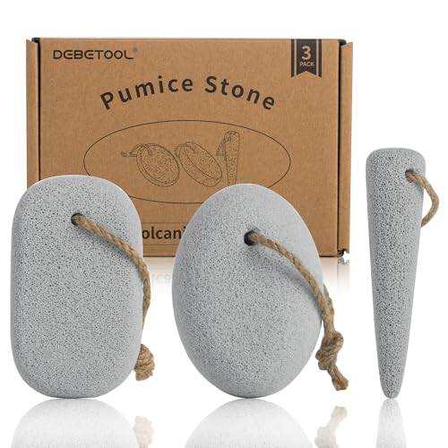 DEBETOOL 3-Pack Volcanic Pumice Stone Set for Feet Care