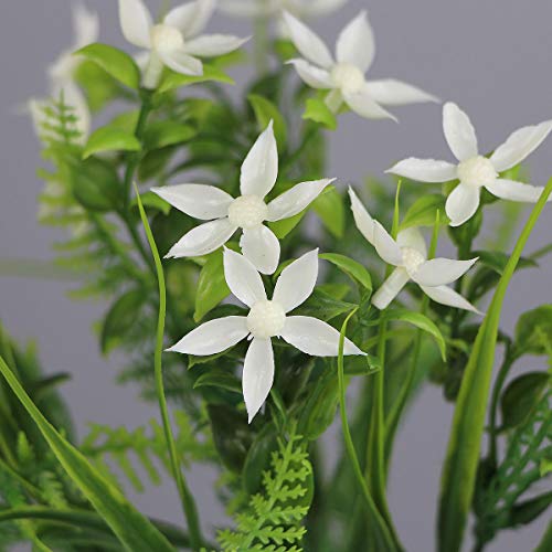 Rinlong 6Pcs UV Resistant Star Jasmine Artificial Flowers