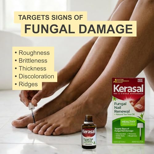 Kerasal Renewal Nail Repair Solution with Tea Tree Oil for Discolored and Damaged Nails, 0.33 Oz (Pack of 1)