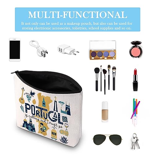 Must Go Portugal Makeup Bag - Travel Gift for Bachelorette Party