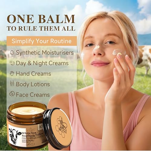 ICIKOL Whipped Beef Tallow Balm for Men - Face Moisturizer & Beard Balm, 2.1 oz