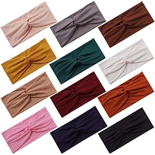 Panleding 12 Pcs Dark Serial Elastic Sports Headbands for Women, Absorbing Sweat
