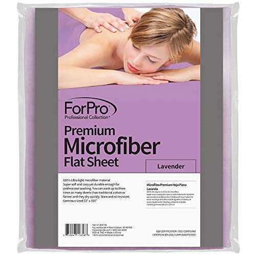 ForPro Professional Microfiber Flat Massage Table Sheet, 63" x 100", Lavender