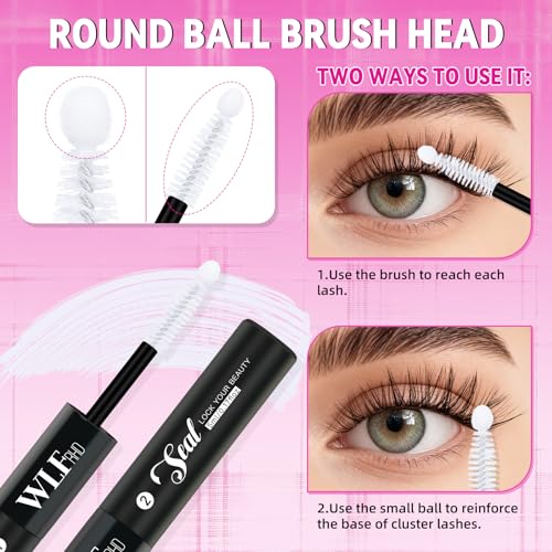 WLFRHD Black Lash Bond & Seal Kit with Remover for Eyelash Extensions - 15ml
