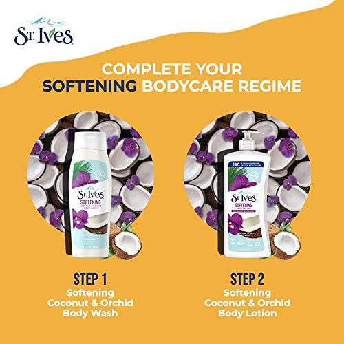 St. Ives Coconut & Orchid Body Lotion 21 oz Pack of 2 - Natural Moisturizer