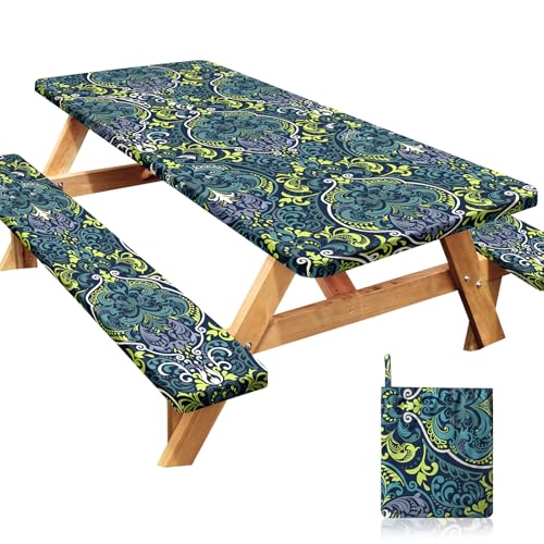 Waterproof 3-Piece Picnic Table Cover Set with Bench Covers