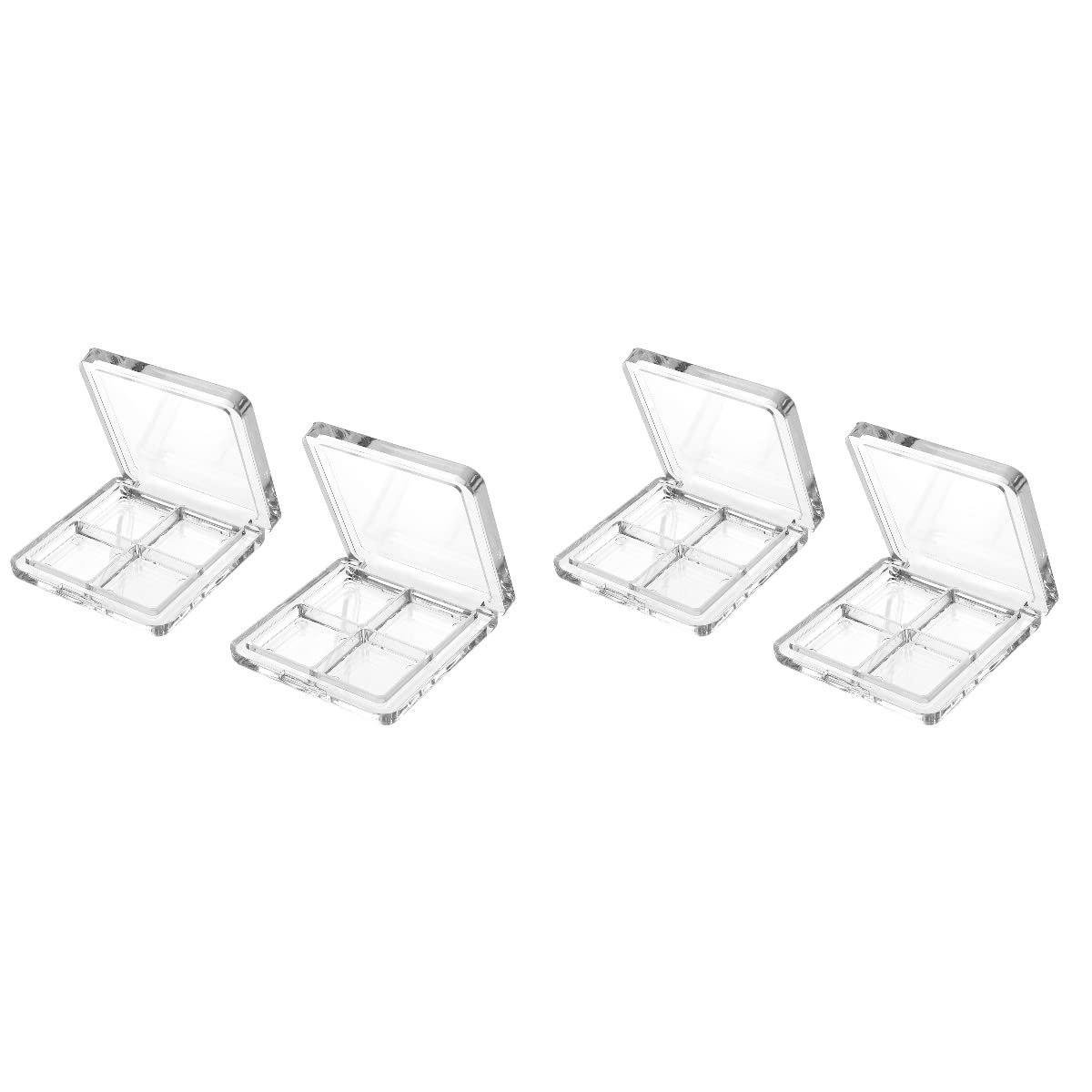 Empty Lipstick Palette - 4-Grid Refillable Depotting Case for Lipstick, Eyeshadow & Blush | Clear DIY Makeup Organizer for Women