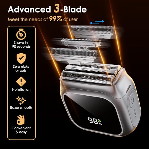 NXB Electric Foil Shaver for Men, Waterproof Portable Beard Trimmer
