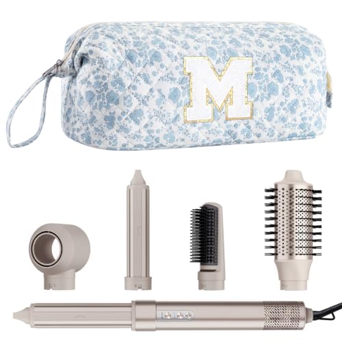 Quilted Hair Tool Travel Bag for Dyson Airwrap & Shark FlexStyle - Blue Floral