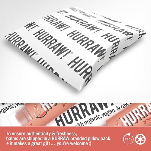 HURRAW! Grapefruit Lip Balm - Organic, Vegan & Cruelty-Free (3 Pack)