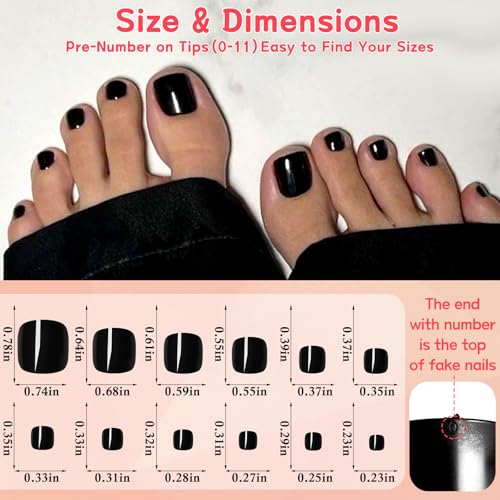 Lifextol Press On Toenails Women Fake Toe Nails Short Acrylic Nail Tips - 576pcs, Includes Adhesive & Tools (Variation: Toenails)