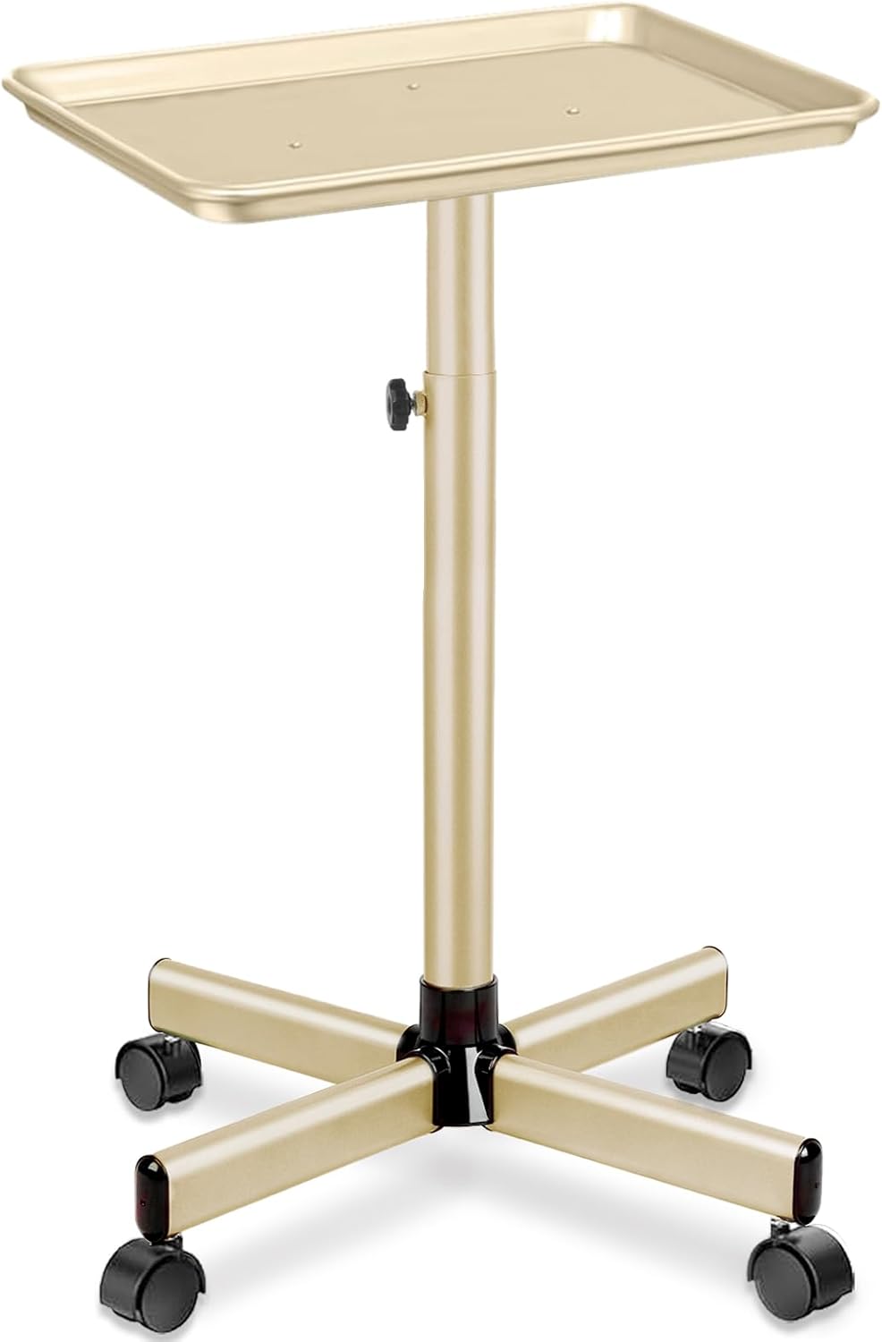 Height Adjustable Rolling Beauty Trolley Cart - Professional Salon Tray on Wheels | Black