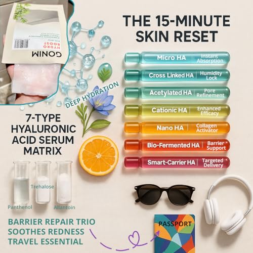 GONIM Hydrating Korean Face Mask Sheet with Hyaluronic Acid - Pack of 5