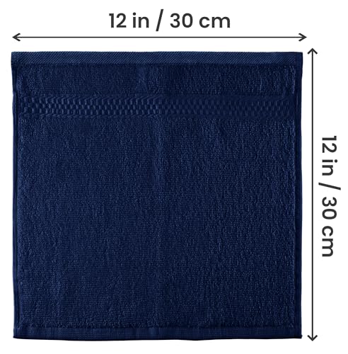 Utopia Towels Navy 12 Pack Cotton Wash Cloths - 12x12 in