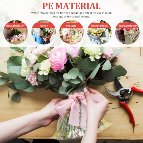 DOITOOL 50 Pcs Clear Flower Water Bags for Bouquets