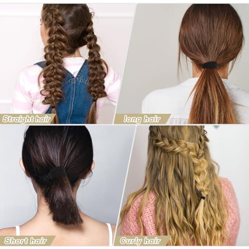 100 Pcs Seamless Nylon Hair Ties for Thick Hair - Durable & Stretchy