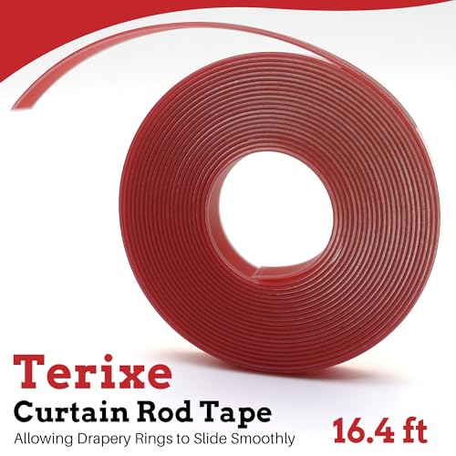 16.4 Ft Curtain Rod Tape for Smooth, Quiet Drapery Sliding