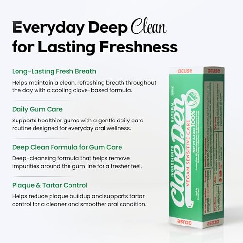 CloveDen Hydroxyapatite Sensitive Teeth Toothpaste, Clove Mint, 3.52 oz