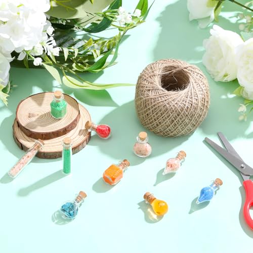 Geiserailie 50 Pcs Mini Glass Jars with Cork Stoppers, Transparent Style C