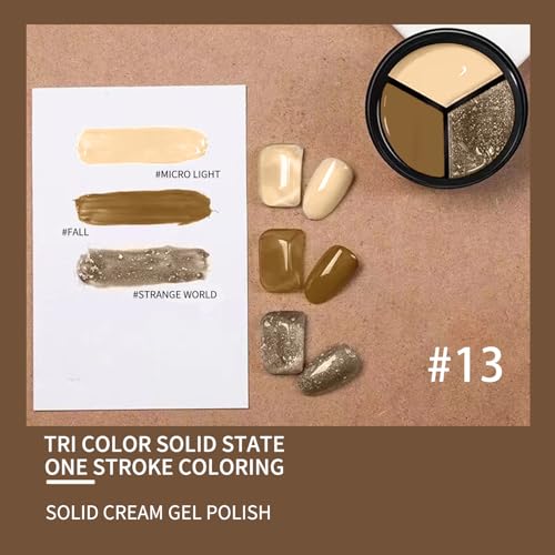 Solid Cream Gel Nail Polish 6colors Set , Brown Milk White for DIY