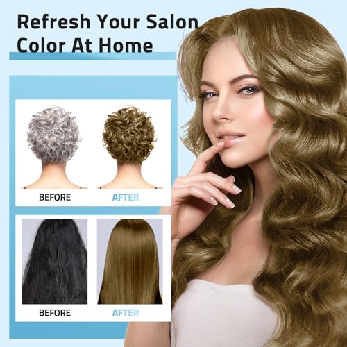 Mihkiom Hair Dye Shampoo 3-in-1 Chestnut Brown Natural Plant Hair Color, Refresh in 20 Mins